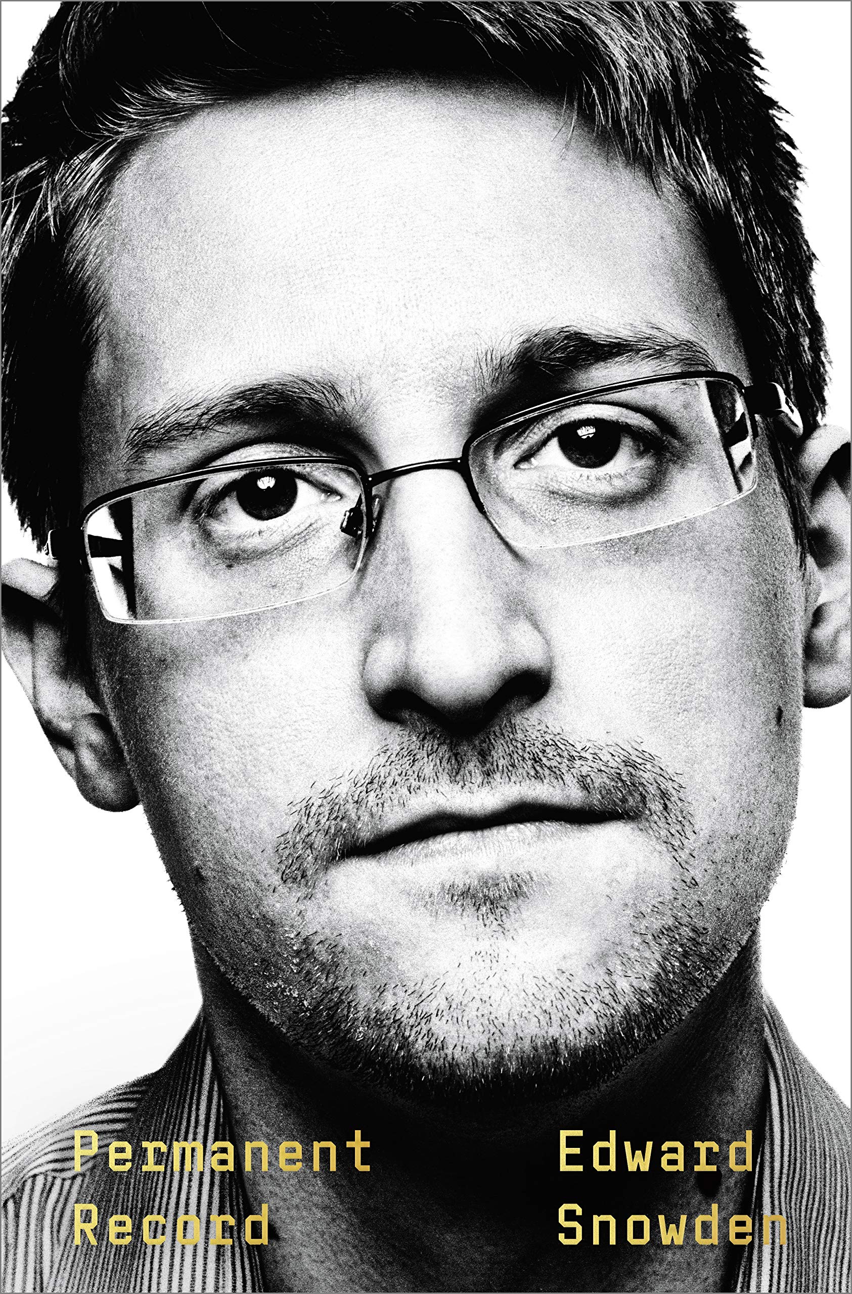 The cover of the book Permanent Record displaying a portrait of Edward Snowden