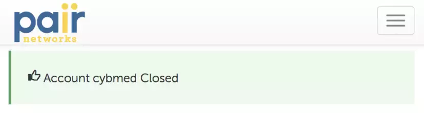 Confirmation that my pair account is closed