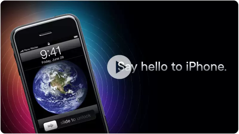 Original iPhone with the title Say Hello to iPhone