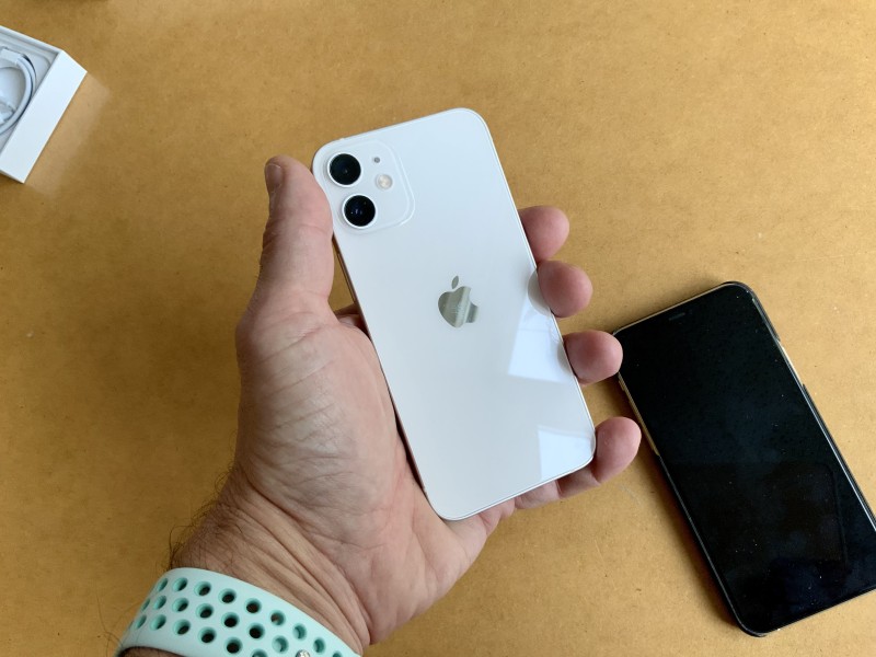 iPhone 12 mini in hand