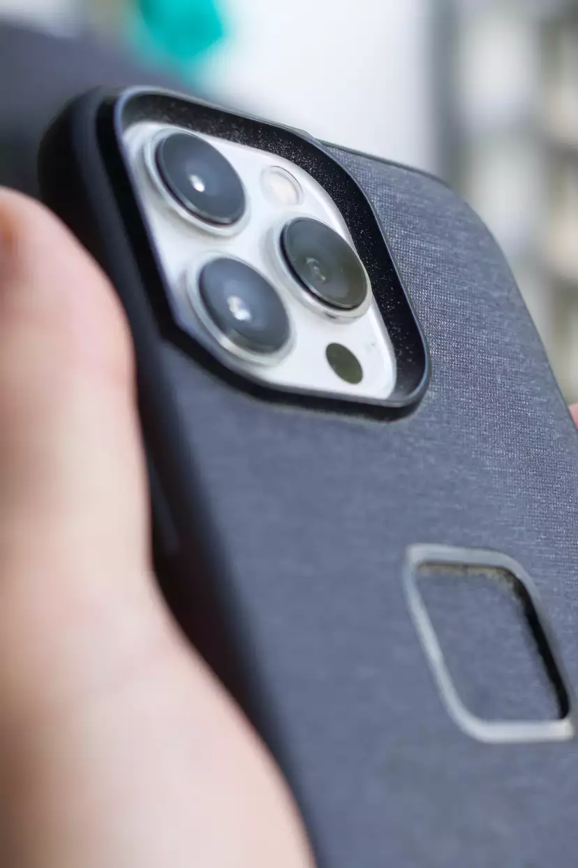 Back view of the massive camera bump and its protective lip.