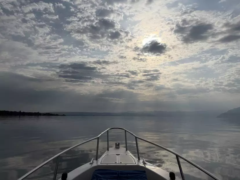 Cloud cover over the lake early morning