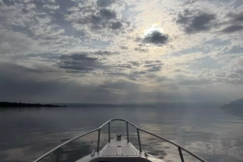 Cloud cover over the lake early morning