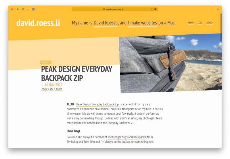 Screenshot of the homepage in light colour scheme
