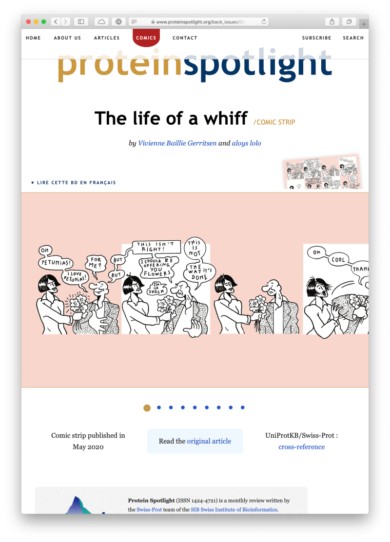 Screenshot of a Protein Spotlight comic