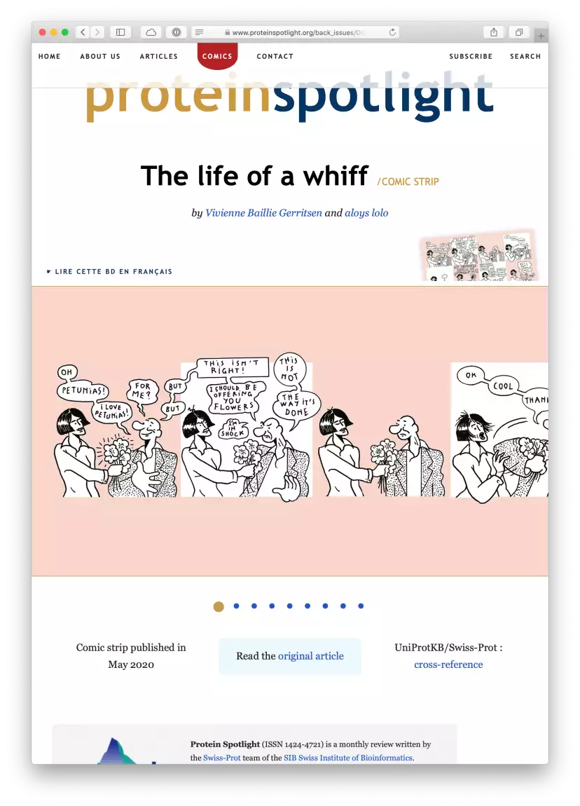 Screenshot of a Protein Spotlight comic