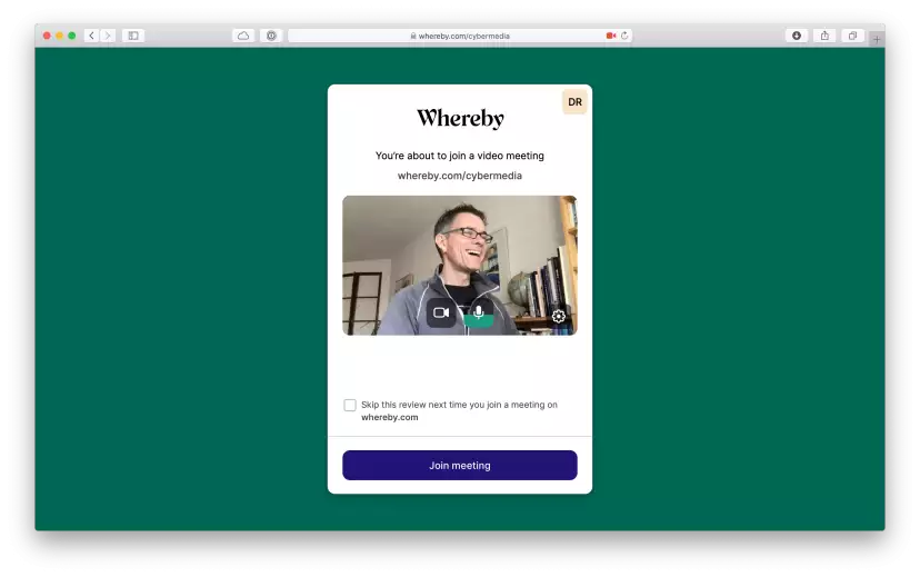 Whereby.com/davidroessli login screenshot