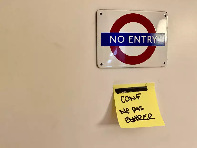 Mathias' bedroom Do Not Disturb sign