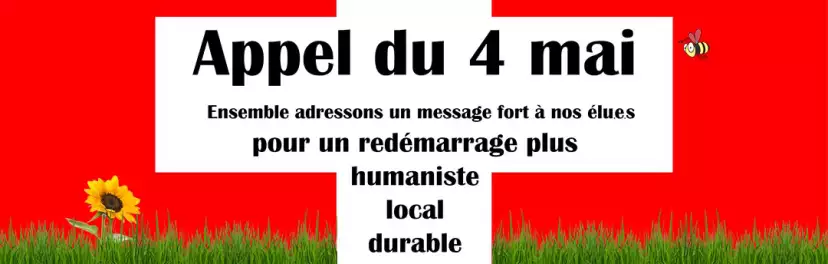 Call of May 4 banner for «For a local and sustainable humanist revival»