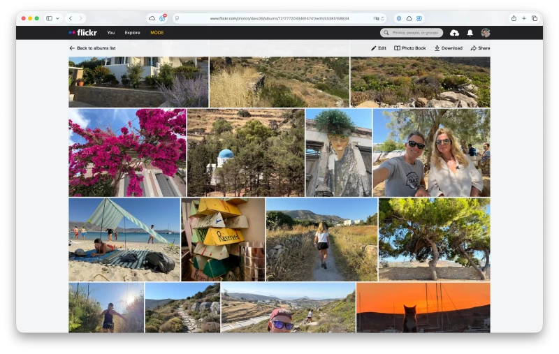 Grid of pictures of our break in Paros