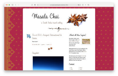 Screenshot of homepage