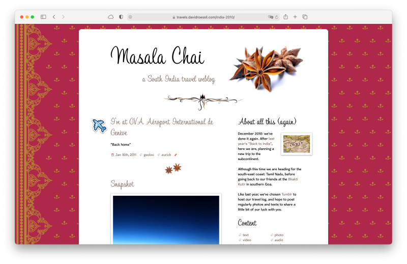 Screenshot of homepage