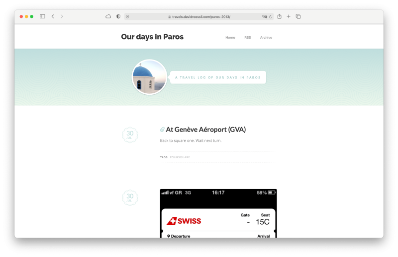 Screenshot of homepage