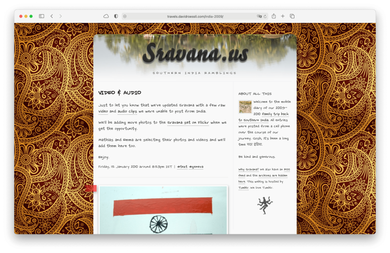 Screenshot of homepage