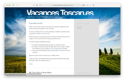 Screenshot of homepage