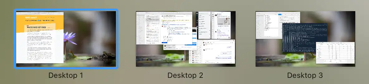 macOS Desktops thumbnails