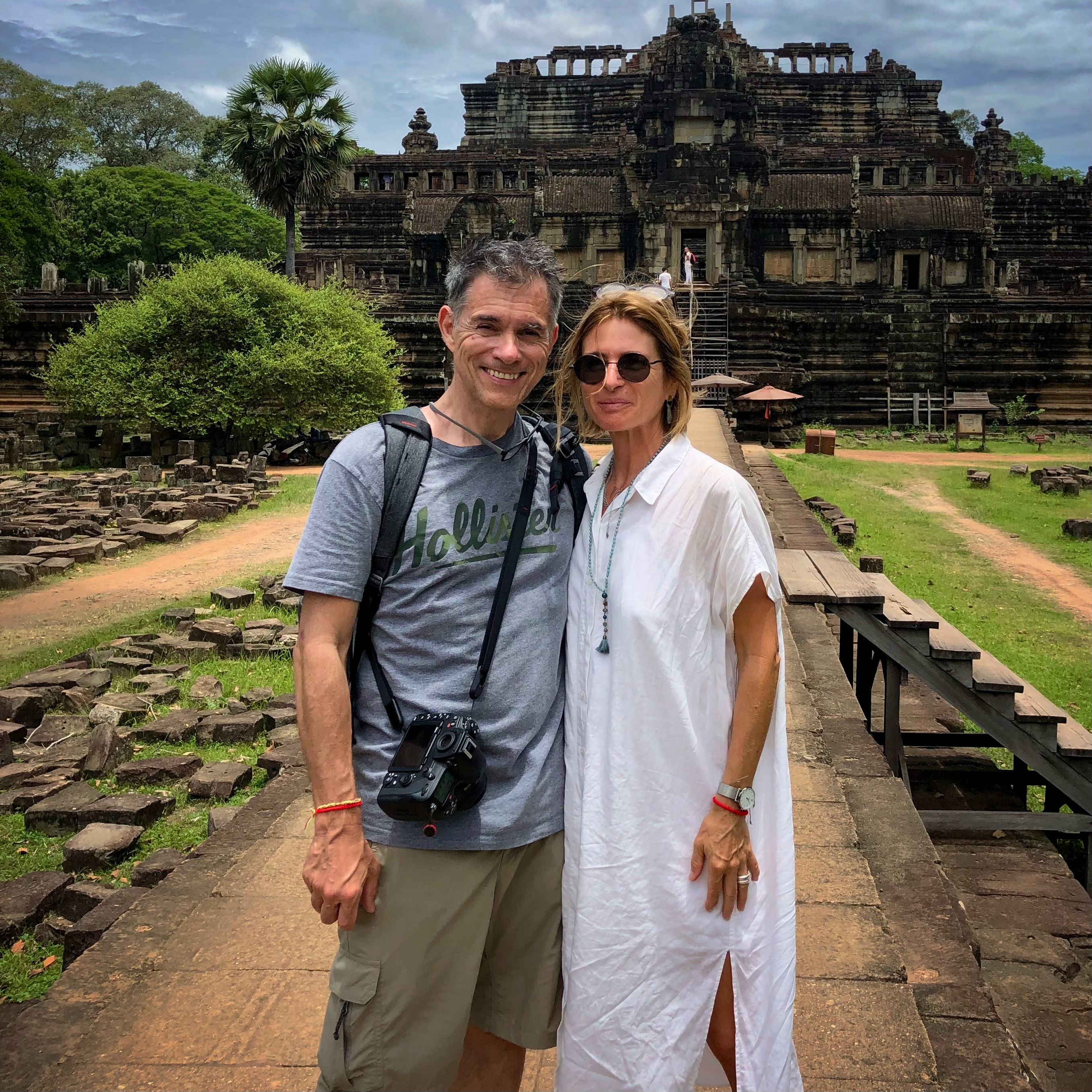 Fabienne and myself taken in front of the Angkor Thom Temple in 2019