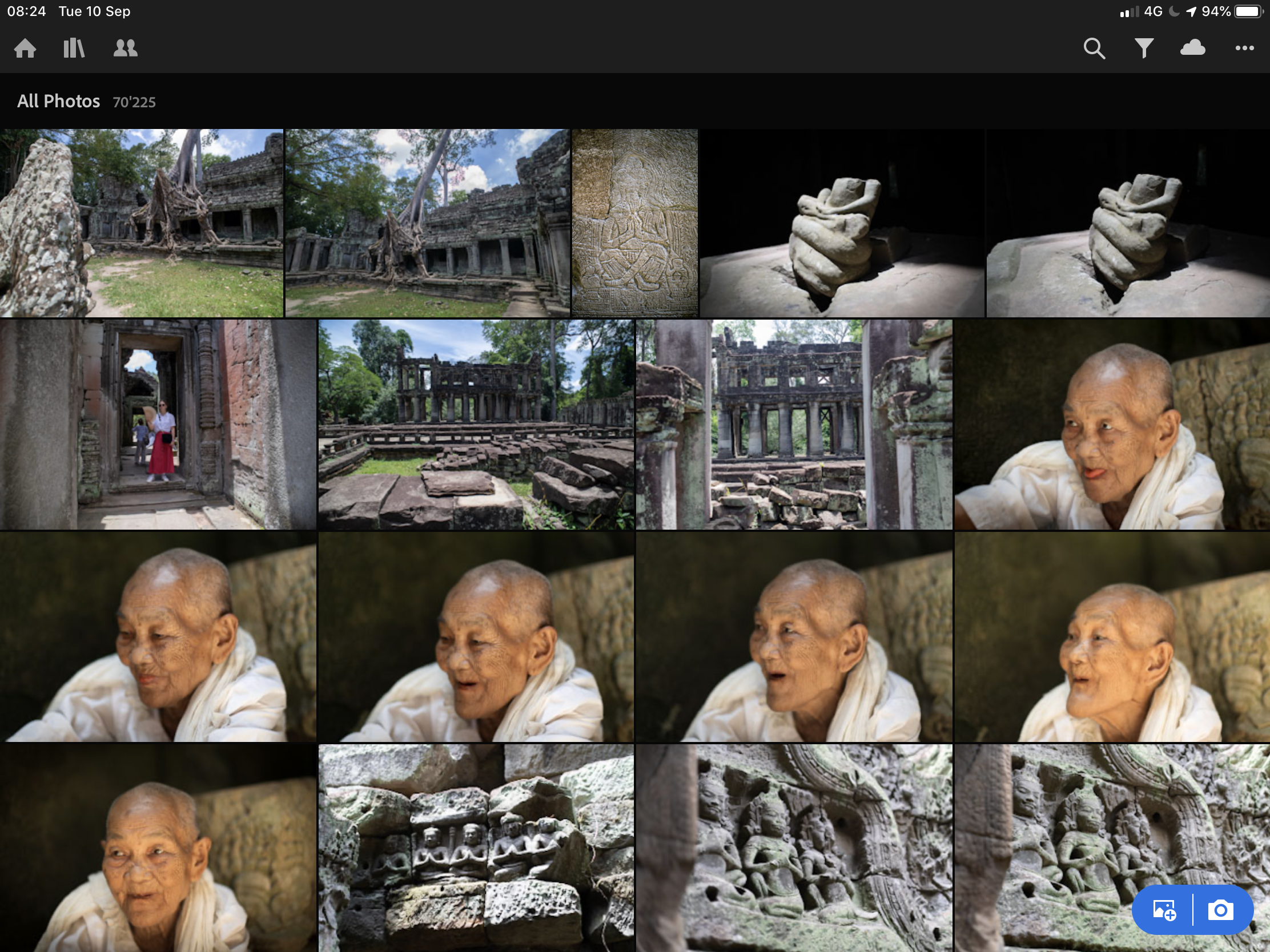 A screenshot of Adobe Lightroom on iPad