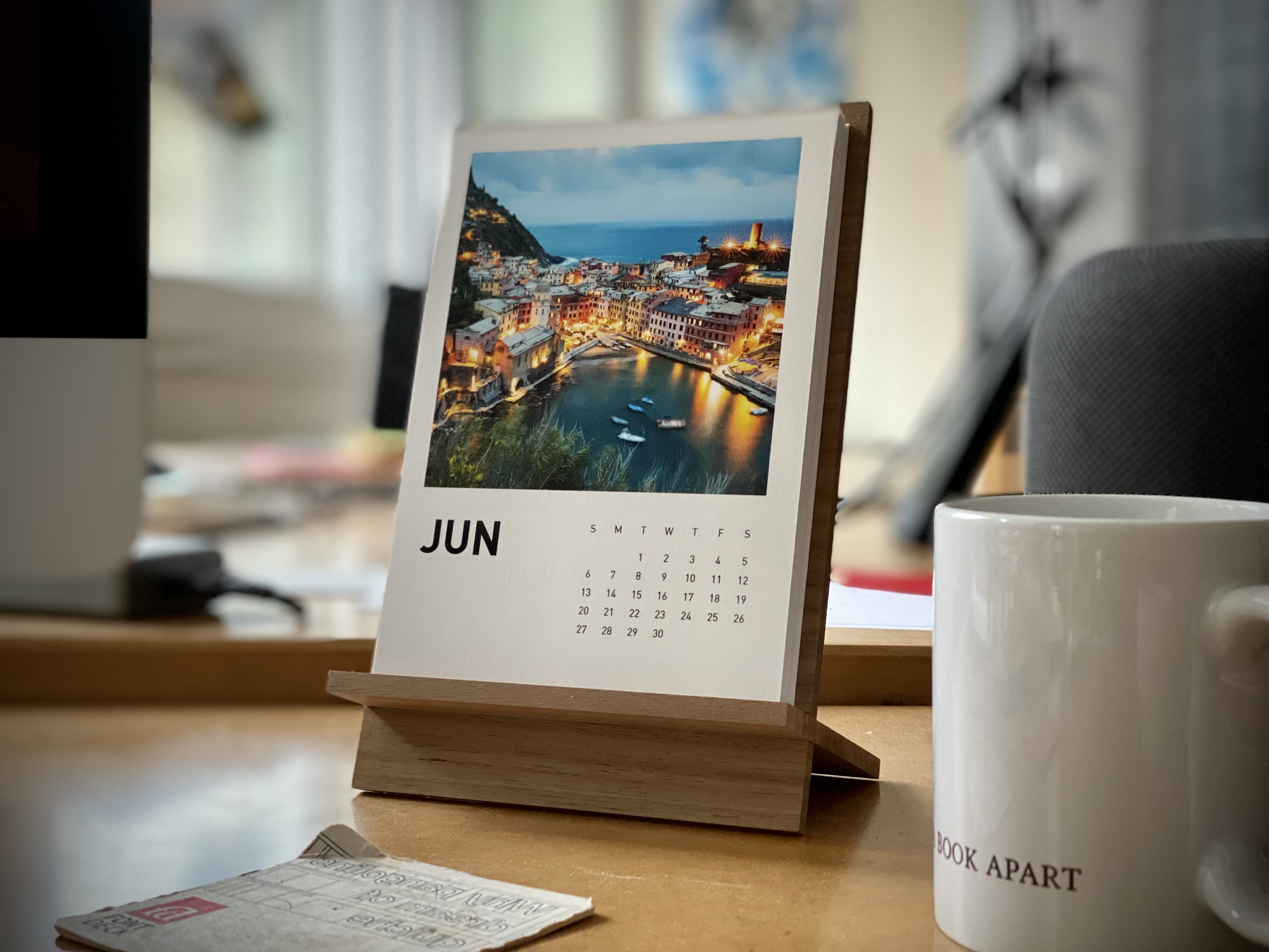 Austin Mann's calendar showing the month of June (Cinque Terre, Italy)