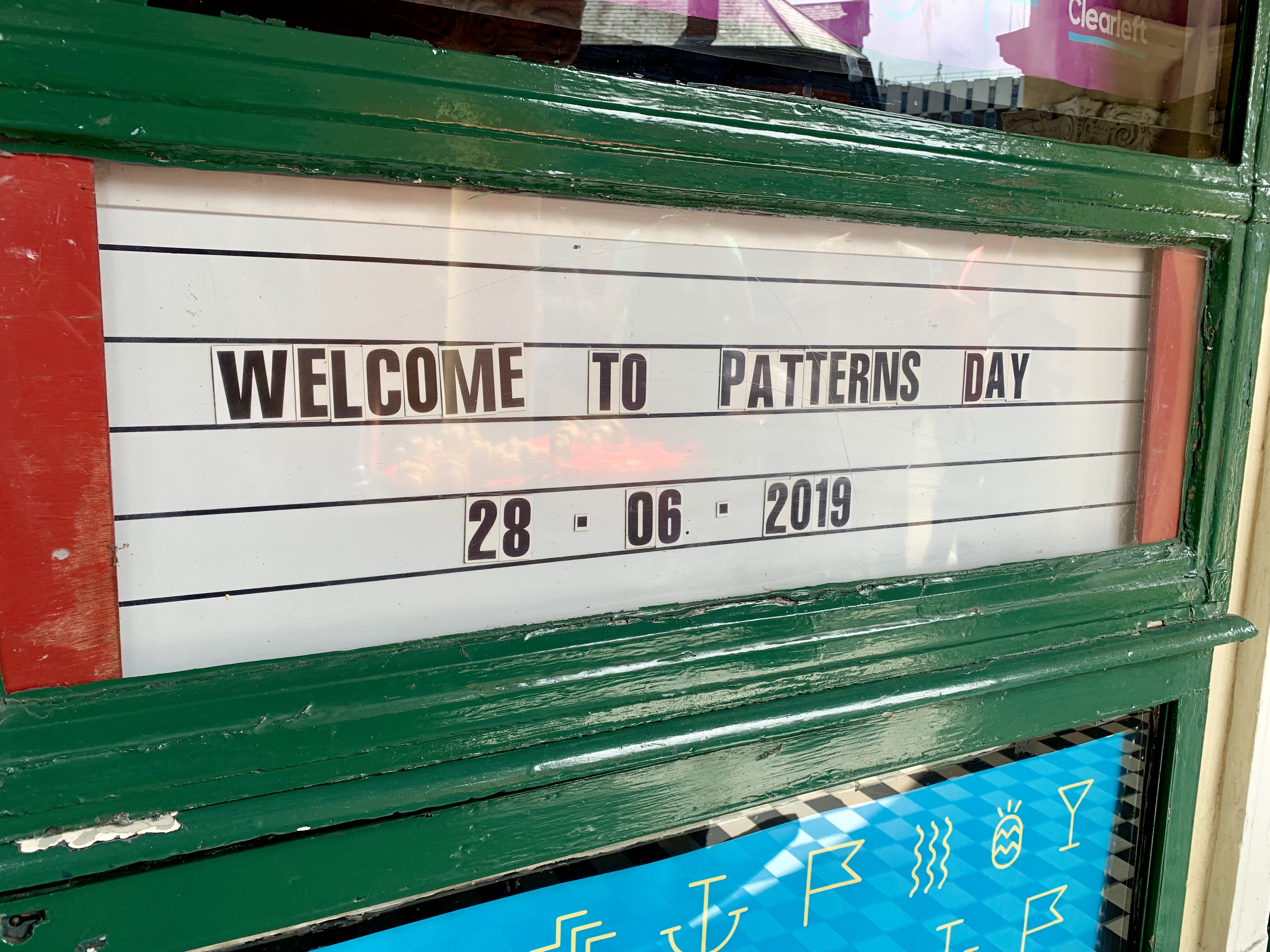 Welcome to Patterns Day signage