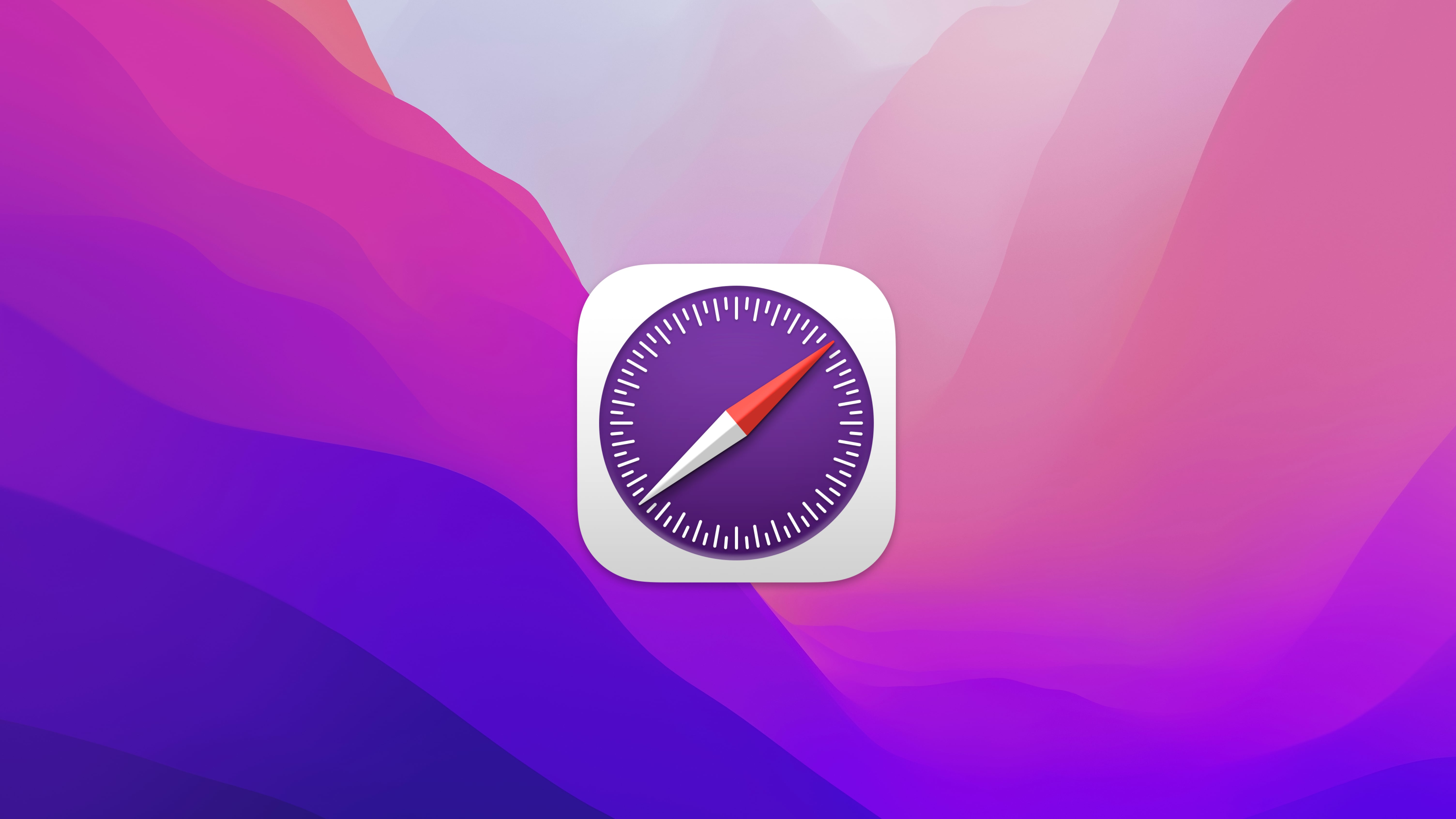 MacBook with Safari 15 running on purple background