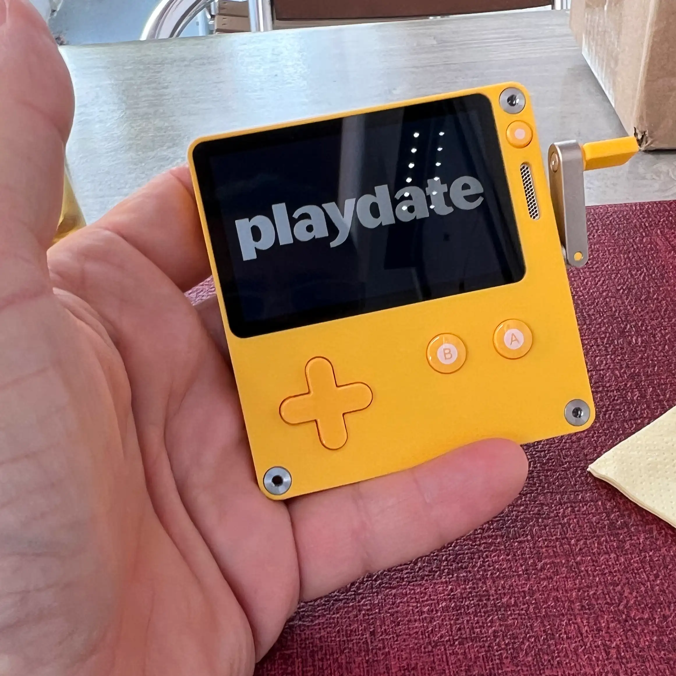 Playdate booting in my hand